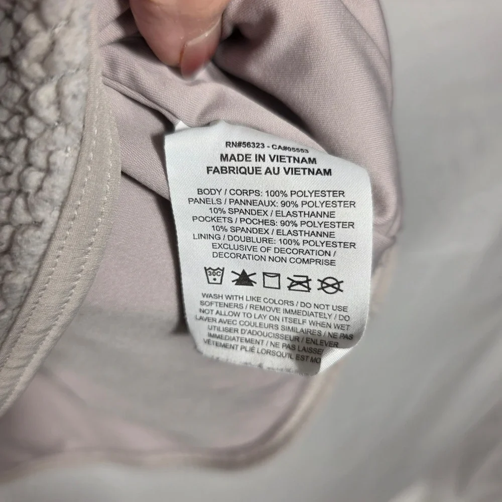 Nike Sherpa Fleece Hoodie Womens M Taupe Excellent CJ5758-008 Pullover Pocket